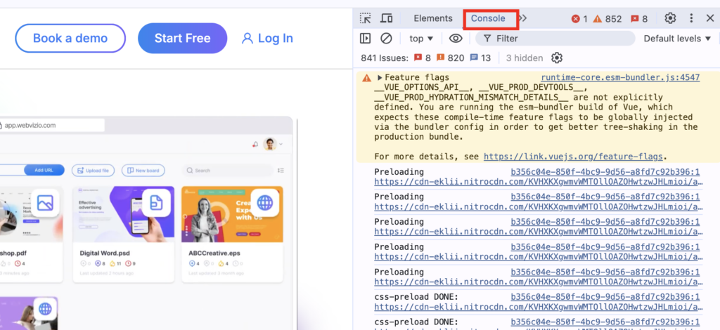 How to find browser console logs