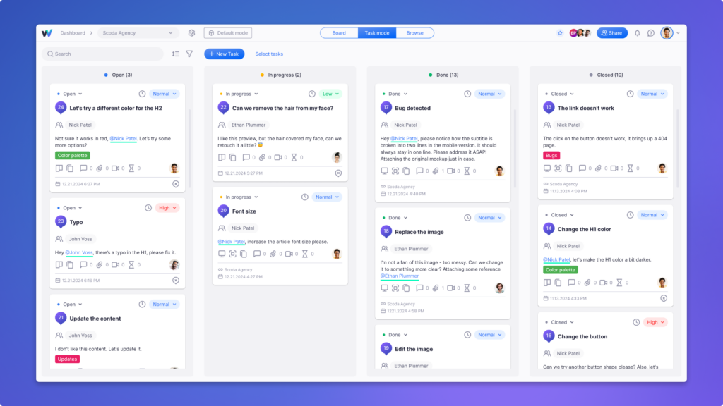 Webvizio website project management
