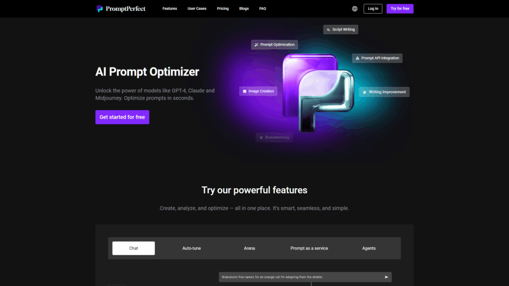 PromptPerfect AI prompt generator