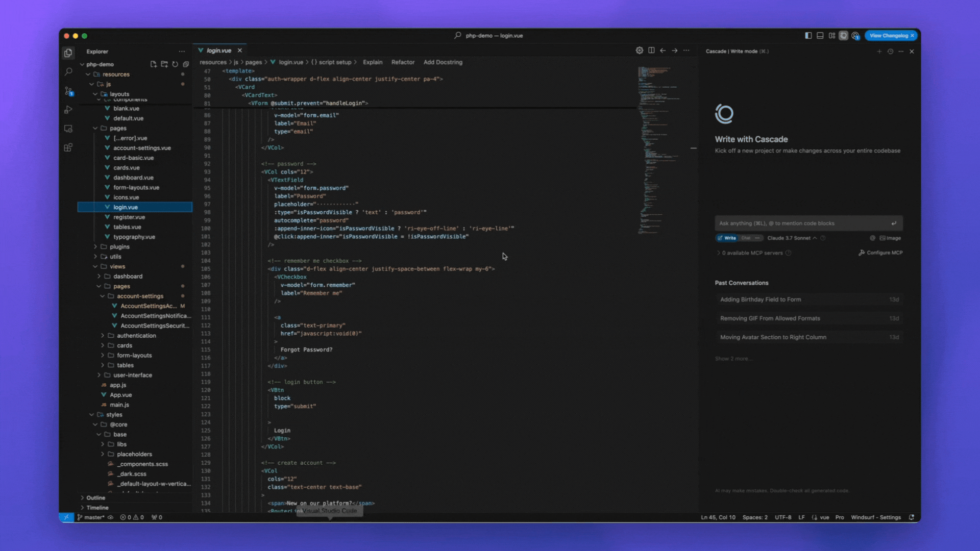 Paste the copied prompt into the AI chat/input area