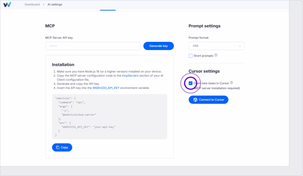 Webvizio x Cursor: Auto