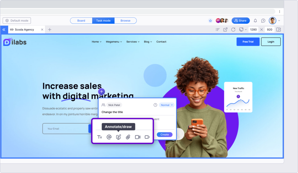 Annotate screenshots, images, and PDFs with the Webvizio annotation tool